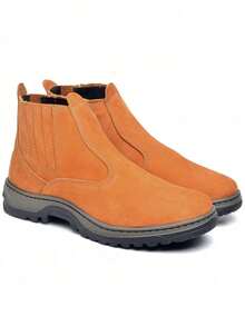 Durable Genuine Leather Boot With Gel Insole Heavy Duty Men's Cheap Promotion - 芥末黃 - 查看 2