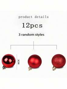 6/12/24/48pcs Classic Christmas Decorations - Painted Ball Tree Ornaments, Indoor And Outdoor Holiday Decorations, Christmas Party Occasions, Classic Style, Perfect For Christmas Home Decor Room Decor Winter