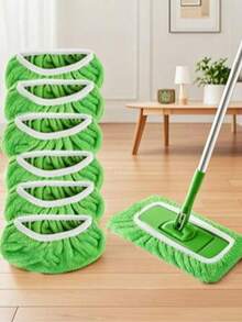 1/2/3/4 件拖把替换垫、松紧带平板拖把布、可水洗耐用拖把垫替换装、除尘拖把头、柔软拖把垫替换装、超强吸水、易于清洁、清洁用品 - 彩色 - 查看 11