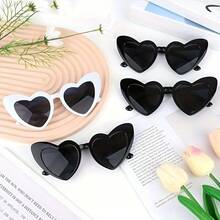 16pcs Fun Designed Heart-Shaped Glasses, Black And White Paired With Casual Glasses, Suitable For Various Themed Gatherings, Concerts, Performance Celebrations, Parties, Street Photography, Photo Booths, And Preferred Decorative Props