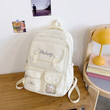 Nova Mochila Casual Minimalista de Grande Capacidade com Vários Bolsos para Estudantes Universitários