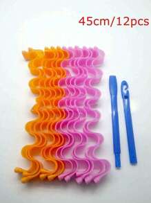 No-Heat Curling Iron Set, Magic Spiral Curler, Long Hair No-Heat Spiral Curler, Water Wave Curling Set, Braiding Curl Wand, Wave Curler, Gift Tool, Long Hair No-Heat Spiral Curler, Heatless Magic Curler With Styling Hook, For Women, Back To School, Travel & Holiday Essential, Curling Iron - Multicolor - View 7