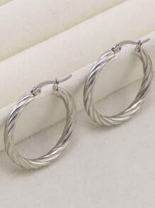 Boucles d\"oreilles créoles délicates en acier inoxydable plaqué or 18 carats avec style minimaliste et vintage en 3 paires pour cadeaux pour femmes