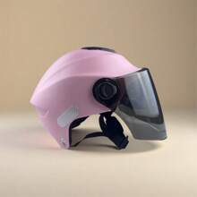 1 件电动自行车头盔，男女通用，4 季，3C 认证安全帽，带双遮阳板，夏季遮阳和防风耳保护