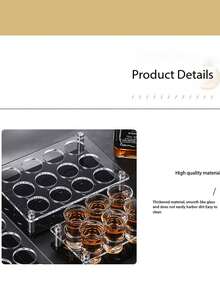 亚克力子弹杯架，酒吧/KTV啤酒杯架，酒杯/红酒杯架 - 透明+黑色底 - 查看 5