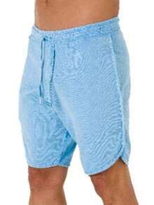 Men's Summer Sweatpants With Drawstring Pocket - Light Blue - View 1