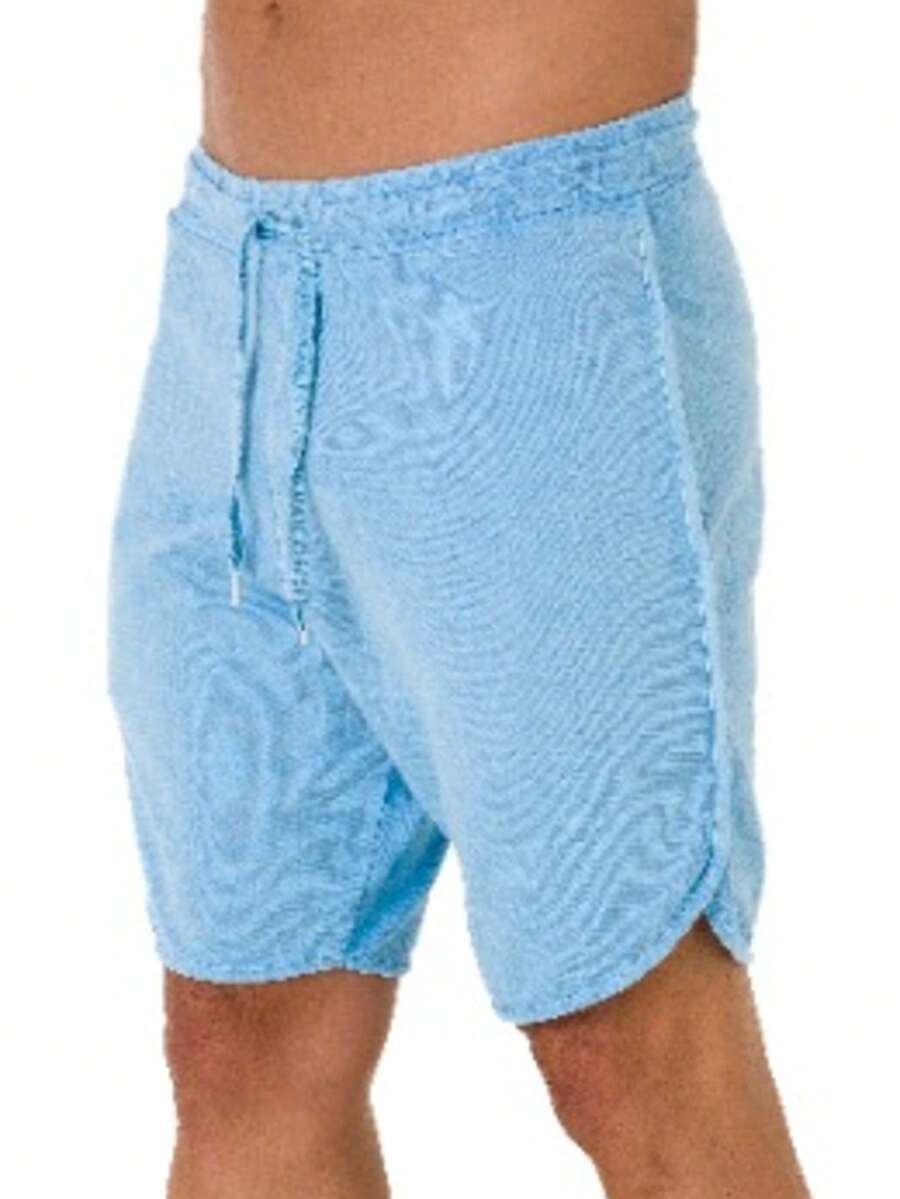 Men's Summer Sweatpants With Drawstring Pocket - Light Blue - View 1