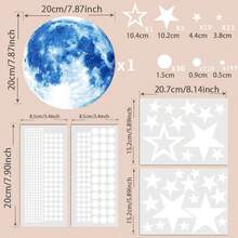 202 piezas Pegatinas de estrellas fluorescentes para techo, Adhesivos de pared luminosos, Pegatinas decorativas de estrellas 3D tipo punto para dormitorio o regalo de cumpleaños - Azul - Ver 15