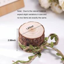 1pc Customized Wedding Ring Box, Rustic Wooden Round Ring Holder With Engraved Name And Date
