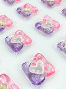 70 件 1 盒三合一洗衣皂荚，多用途强力去污洗衣皂荚，免费温和，一步到位强力清洁，公寓必需品，大学宿舍必需品，清洁用品，返校用品 - 雙色-海豚造型+愛心造型植物香 - 查看 2