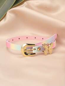 Kids New Minimalist Butterfly Single Waist Belt, High Quality PU Dress Pants Decorative Belt - Bow Ring - View 16
