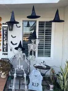 قبعة ساحرة الهالوين - لوازم حفلة ال-هالوجين، قبعة ساحر أسود مناسبة للنساء البالغات، ديكور الحفلة