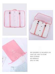 9pcs/Set Multifunctional Travel Organizer Bags, Various Practical Organizer Components, Modular Design Made Of High-Density Waterproof Nylon, Convenient For Organization, Mesh See-Through Design