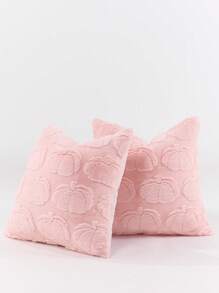 1 件万圣节粉色南瓜装饰抱枕套，反面采用毛绒面料，方形靠垫套，节日家居枕套装饰，柔软天鹅绒面料，现代沙发装饰，家居和卧室装饰，秋季装饰，秋季装饰，房间装饰