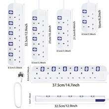 TISDLIP Power Extension Cord Socket, 2 To 6 AC Ports Optional, White Color, 3250W Extension Cord With Independent Switch Power Indicator Light, Wall-Mountable Extension Cord Power Socket, Suitable For Independent Switch Power Sockets In Various Scenarios Such As Home, School, Hospital, Etc.