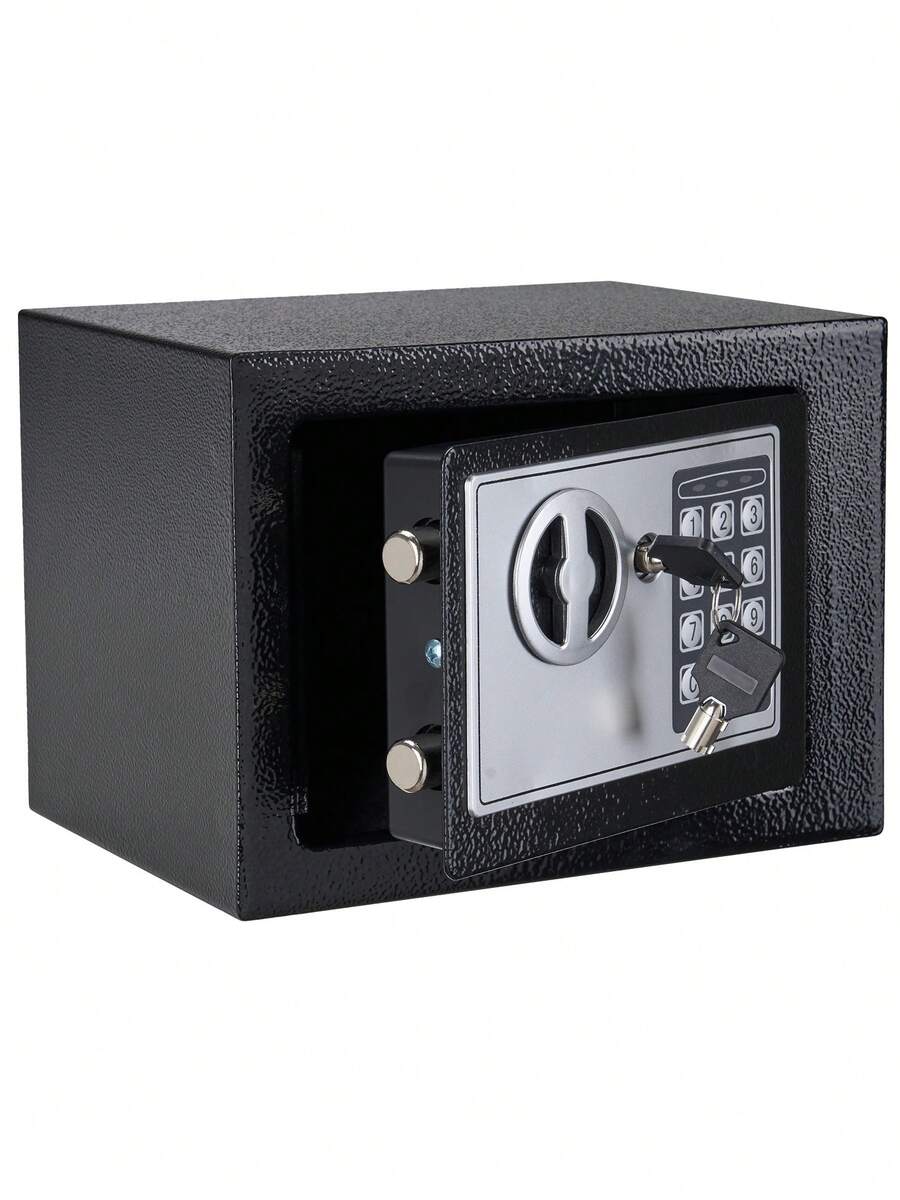 Caja Fuerte Digital De Alta Seguridad Con Código Y Llave - Negro - Ver 1