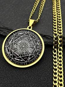 七天使订做不锈钢玻璃项链所罗门护身符项链守护印章首饰项圈男女时尚配饰情侣礼物 - 項鍊 - 查看 3