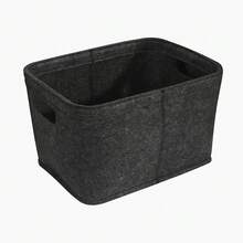 1 件大号储物篮，用于整理衣橱的织物储物篮，带把手的壁橱储物篮，用于架子卧室配件，杂物储物篮，办公用品储物篮 - 深灰色 - 查看 4