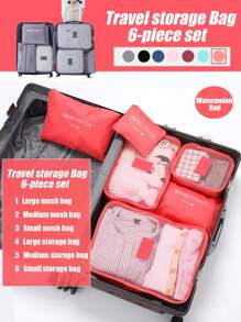 6/1 Peça Conjunto de Bolsas Organizadoras de Viagem Dobráveis, Cubos de Embalagem Portáteis para Roupas, Roupas Íntimas, Cosméticos, Joias, Adequado para Bagagem, Mala, Armário, Quarto, Volta às Aulas, Férias, Essenciais de Viagem de Feriado