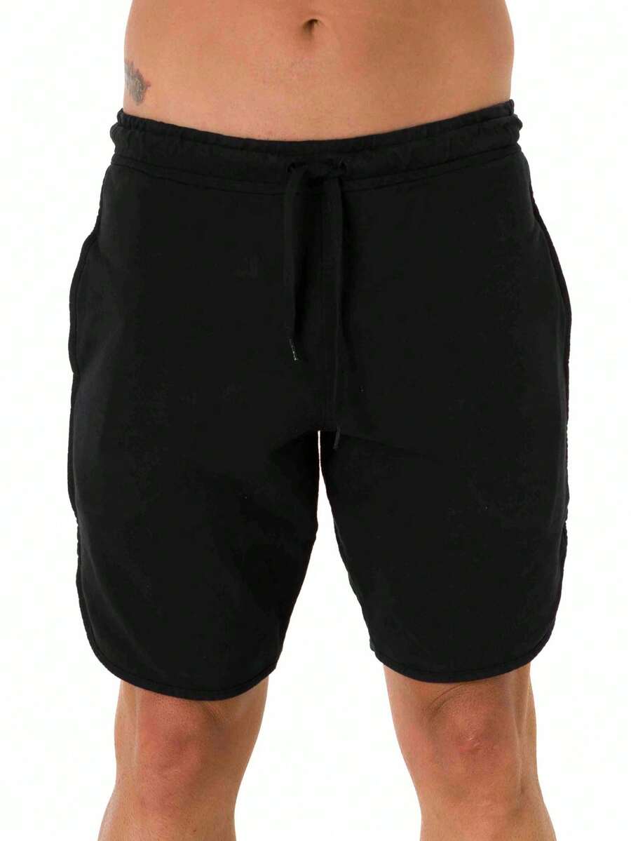 Men's Summer Sweatpants With Drawstring Pocket - Black - View 1