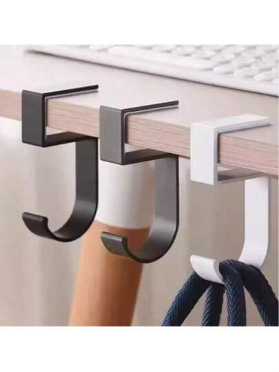 1pc/2pcs Portable Detachable Hooks, Aluminum Alloy Desk Side Hooks For Student Backpack, Dorm, Office Desk, Camping, Convenient Storage