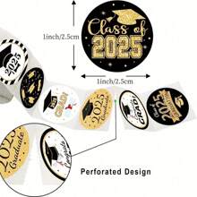 500pcs/Roll Graduation Exclusive Stickers, Graduation Cap Round Shaped Waterproof Stickers, Suitable For Celebrations, Gift Labels, Scrapbooking, Recording Wonderful Youth Moments