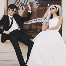 16pcs Fun Designed Heart-Shaped Glasses, Black And White Paired With Casual Glasses, Suitable For Various Themed Gatherings, Concerts, Performance Celebrations, Parties, Street Photography, Photo Booths, And Preferred Decorative Props