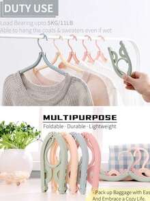 1/5/10/12 Pcs Travel Hangers - Cruise Ship Essentials Portable Folding Clothes Hangers Travel Accessories Foldable Clothes Drying Rack For Travel - Multicolor - View 2