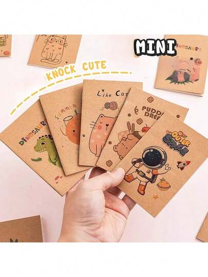 30 pezzi/20 pezzi/10 pezzi/ Motivo casuale, Mini taccuino, Diario portatile tascabile, Blocco note cartoni animati vuoto, Adatto per uso scolastico, ufficio e regali per eventi (Stile colore casuale), Regalo di compleanno, Regalo per il ritorno a scuola