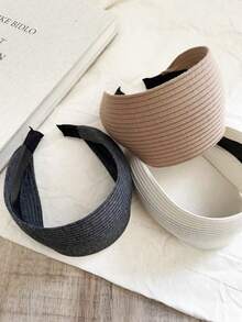 1 件女士新款黑色和灰色宽网眼水钻头带发饰、发带、发箍头带 - 彩色 - 查看 6