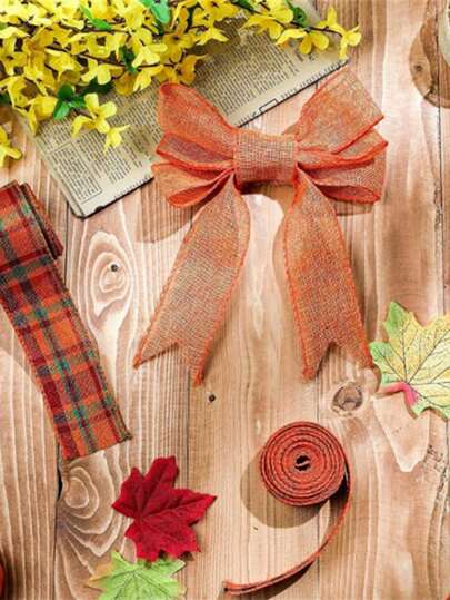 Plaid Wired Edge Ribbon UK Christmas Halloween Buffalo Plaid Tweed Roll DIY Embroidery For Party Gift Wrap Holiday Dress Up Decoration Home Decor Halloween Decor Fall Decor Room Decor Autumn Decor