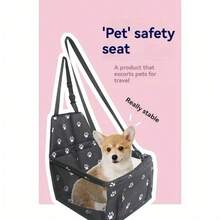 High-Quality Car Dog Safety Seat Bag, Ventilated And Anti-Dirty Water On Both Sides, So That The Little Family On The Trip Can Arrive Safely - Dấu chân màu hồng (phiên bản nâng cao) - Xem 2