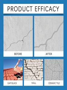 100ml High Elastic Cement Crack Filler, Wall Crack Repair, Concrete Caulking Glue, Metal Joint Sealant, Self-Leveling Caulking Glue, Roof Repair Waterproof Glue Sealant, Quick-Drying Concrete Filler For Indoor And Outdoor Use