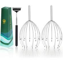 YEZY Massager 20 Fingers Scratcher Scalp Massager, Back Scratcher, Stocking Stuffers Scalp Massage Back Massage 2 Pack (Silvery) - 銀色 - 查看 6