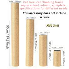 Tiragraffi per gatti, Albero per gatti, Accessori per telaio di arrampicata fai-da-te per gatti, Palo di sisal di ricambio, Colonna verticale, Tappetino per graffiare i gatti