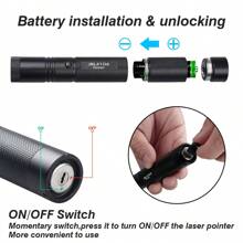 1pc Powerful 532nm Green Laser Pointer Pen, Portable Handheld Flashlight With USB Charger And 18650 Battery For Outdoor Camping/Presentation/Teaching Demonstration