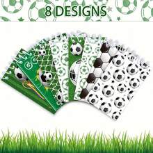 8/10 件足球主题螺旋笔记本 | 绿白运动设计，带穿孔页 | 迷你运动便笺本，适合运动生日派对礼品、学校用品和团队礼物 - 彩色 - 查看 7