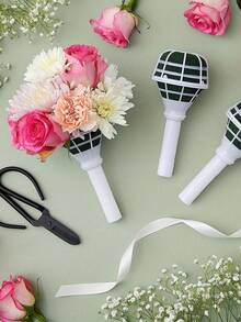 Großer Brautstrauß Halter, Schaum Blumenstrauß Halter, geeignet für künstliche Blumen, zum Befestigen von Frischblumen Dekoration, Brautstrauß, Hochzeitsdekoration, Hochzeitsaccessoires - Grün - Übersicht 4