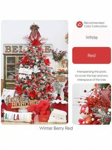 10 pezzi - Ornamenti per steli di bacche artificiali con glitter, bastoncini decorativi con perline, rametti luccicanti, decorazioni per albero di Natale, vasi piccoli, matrimoni, feste. Ornamenti per steli di bacche artificiali con glitter, lunghezza 40 cm, decorazioni natalizie luccicanti, bastoncini con perline, rami per decorazione albero di Natale, fai da te, ghirlande, decorazioni per la casa (rosso)