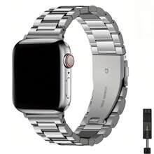 Correa de metal compatible con Apple Watch de 49mm, 46mm, 45mm, 44mm, 42mm, 41mm, 40mm, 38mm para hombres y mujeres, correa de acero inoxidable para empresas para bandas de Apple Watch Ultra 2, SE, Ultra Series 10 9 8 7 6 5 4 3 2 1