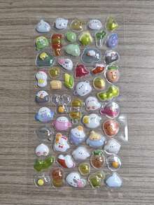 3D 可爱卡通猫贴纸 - 可爱蓬松可重复使用防水贴纸，适用于计划器、日记本、剪贴簿、笔记本电脑、手机壳、平板电脑装饰（产品空心） - 彩色 - 查看 14