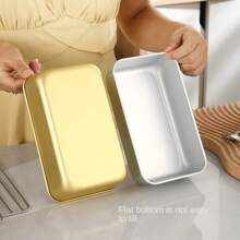 1 pieza, Bandeja de hornear de pan de aluminio resistente a altas temperaturas de 7 pulgadas/8 pulgadas/9 pulgadas, molde de horneado DIY, molde de horneado, caja de hornear rectangular, molde rectangular antiadherente para hornear queso y pasteles, resistente a altas temperaturas, fácil de limpiar, adecuado para reuniones familiares