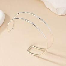1 pièce Bracelet jonc mode en métal ajouré de forme géométrique