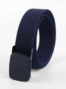 1pc Nylon Glossy Pressed Buckle Belt, Vintage Nylon Canvas Belt Youth Casual Belt, Tactical Outdoor Sports Back To School Men's Good Recommended Pants Belt, Durable Waist Belt Business Casual Weave Personalized Fashion Casual Young Personalized Men's Belt