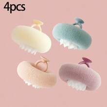 1 pieza/2 piezas/4 piezas Esponja de baño con ventosa de girasol, cepillo de ducha exfoliante para masaje, esponja esponja