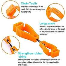 Clip de seguridad para guantes de trabajo de 6 piezas para guantes, cascos y bolsas de herramientas - Naranja - Ver 4