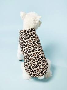 PETSIN Apricot Colored New European And American Leopard Print Water-Based Printed Fabric With Zipper On The Belly Pet Padded Coat/Jacket For Dogs