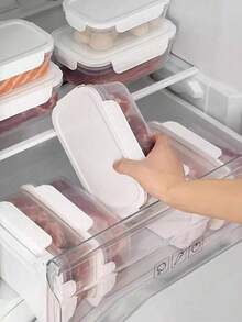 10个/套（5个850毫升+5个1400毫升）带按扣盖的食品储物盒，适用于冰箱储存、食物分隔、户外野餐午餐盒、水果、蔬菜、谷物、浆果、沙拉、生菜的储存和整理，厨房收纳整理，午餐盒，厨房用品，圣诞礼物，学习用品，家居装饰，新年礼物 - 白色 - 查看 8