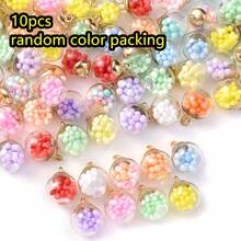 10 件/套透明水滴吊坠可爱水钻时尚玻璃珠饰物闪亮小珠子女士耳环项链制作 - 彩色 - 查看 11