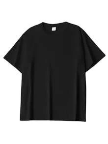 Cotton men's T-shirt, retro animation character print, college style spring and summer new sports men's clothing, fashionable soft breathable men's black short sleeve tops - 黑色 - 查看 3